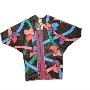 Vintage La Colleccion Judith Roberts Patchwork Cocoon Style Cárdigan Jacket